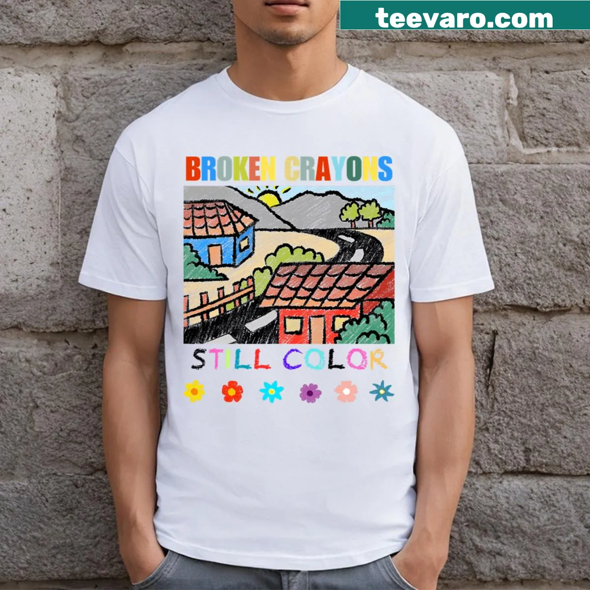 Inspirational T-shirt for mental health awareness with meaningful text — on a men's t-shirt