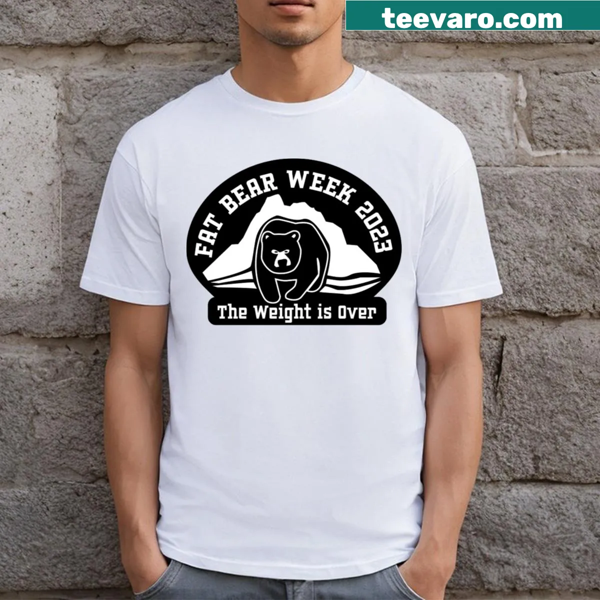 T-shirt celebrating Fat Bear Week with humorous text — on a men's t-shirt