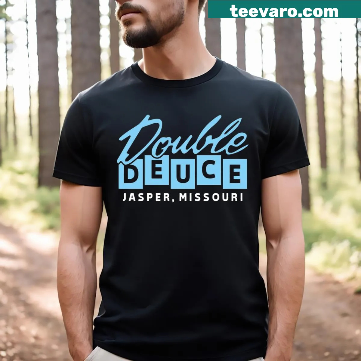 Text design celebrating live music in Missouri on T-shirt — on a men's t-shirt