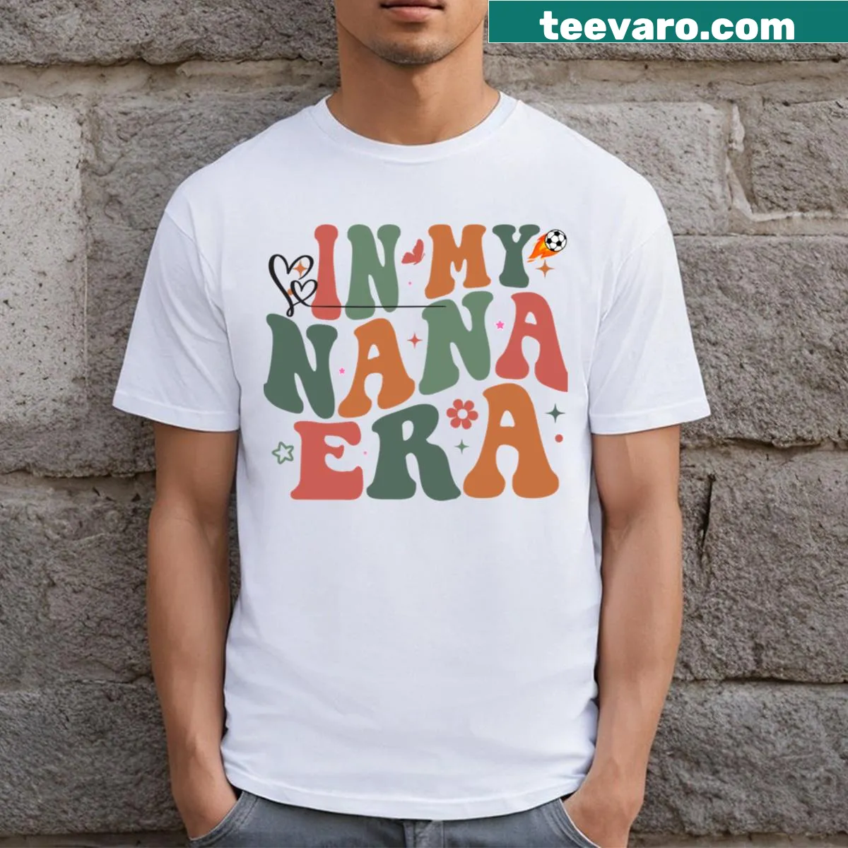 T-shirt with text 'My Nana's Era For Men' — on a men's t-shirt