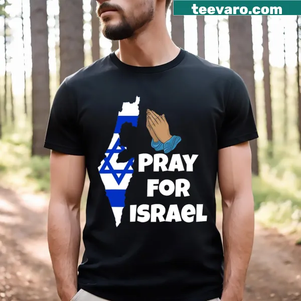 T-shirt with the phrase 'Pray For Israel' in a simple design