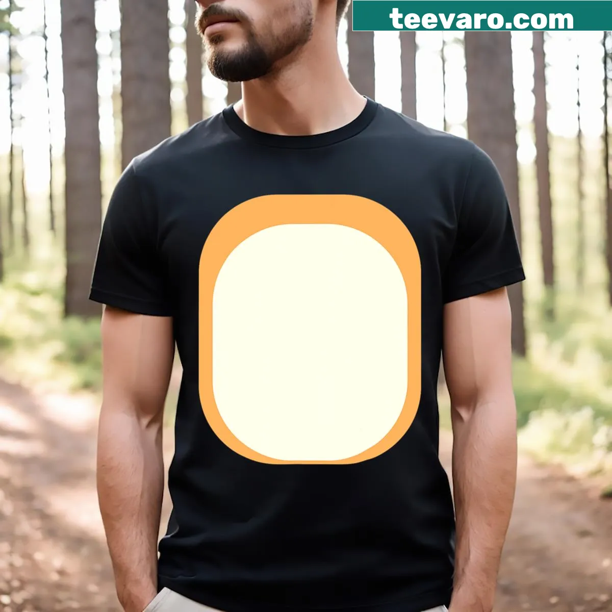 T-shirt with a playful design celebrating Tan Blue Heeler for Halloween — on a men's t-shirt