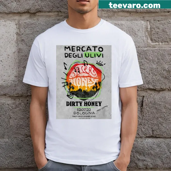 Graphic shirt featuring a fictional band called Dirtyband