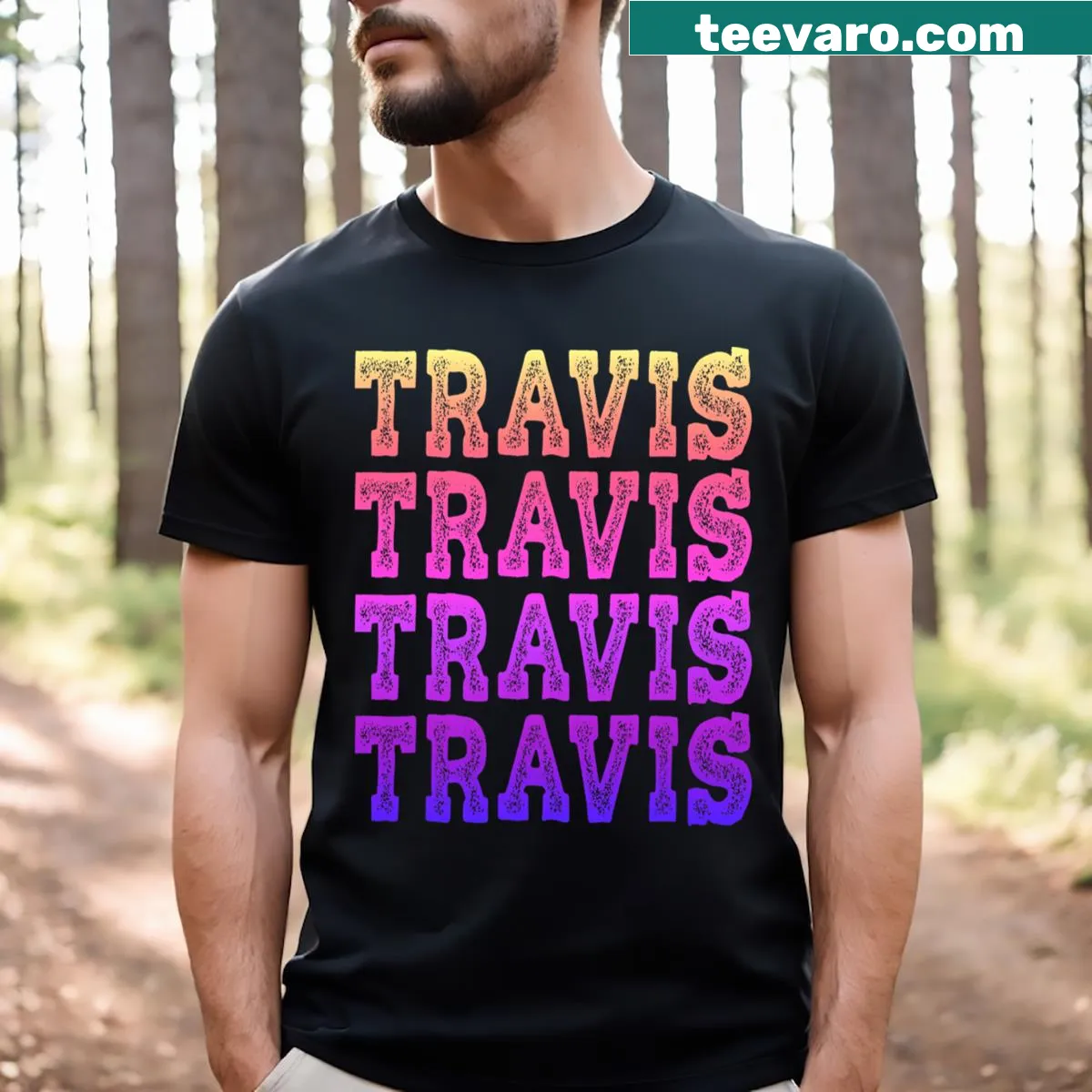 Birthday shirt for kids featuring the name Travis and family-themed design — on a men's t-shirt