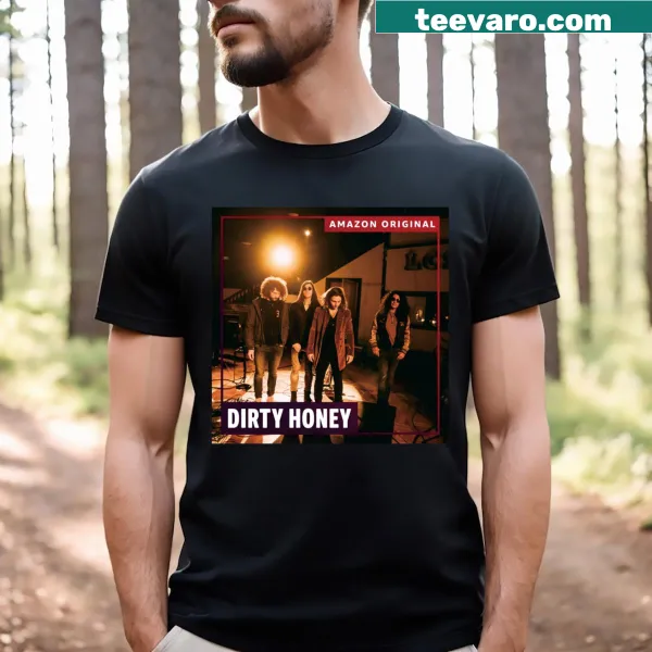 Active rock music shirt with trendy band-themed text