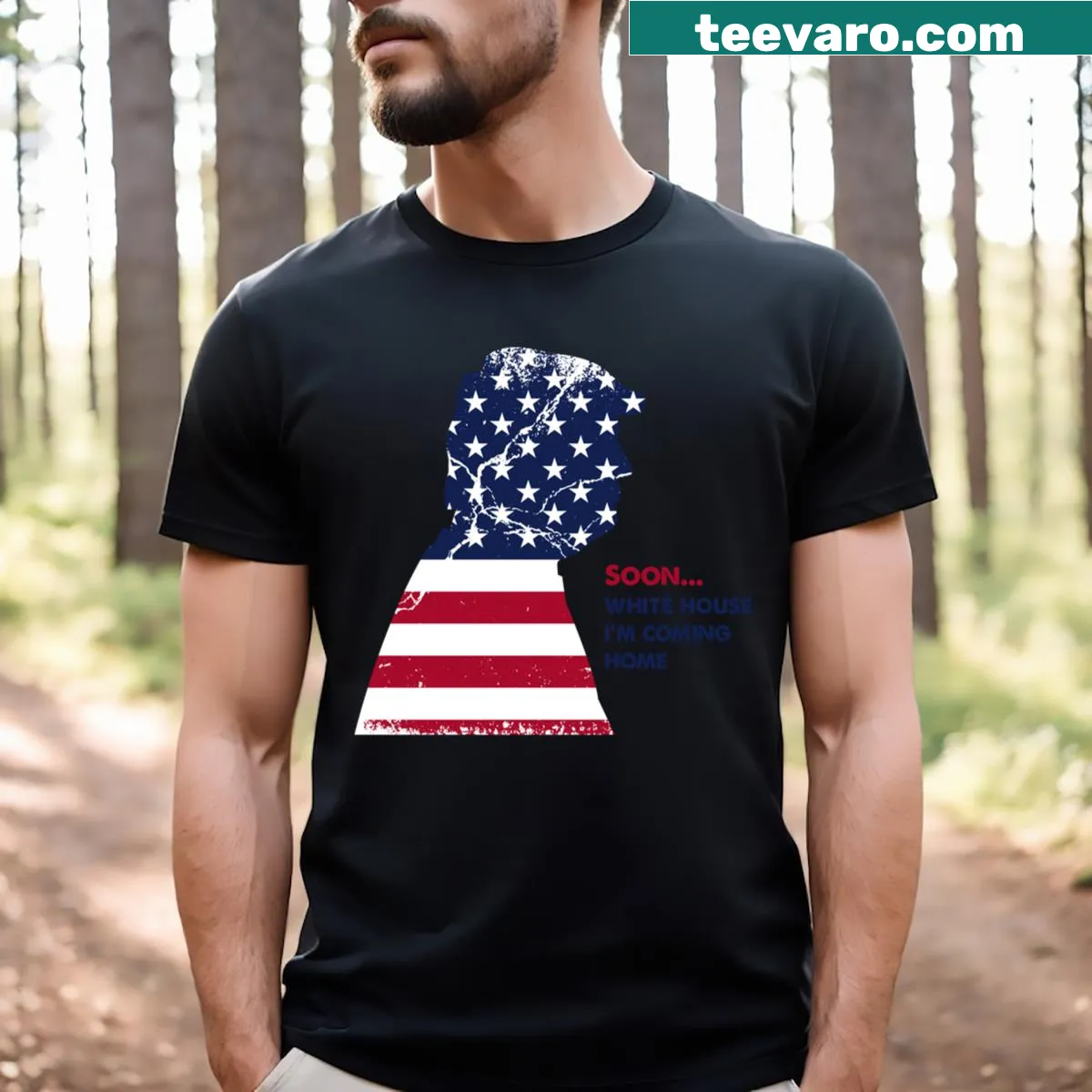 T-shirt with text about the White House and coming home — on a men's t-shirt