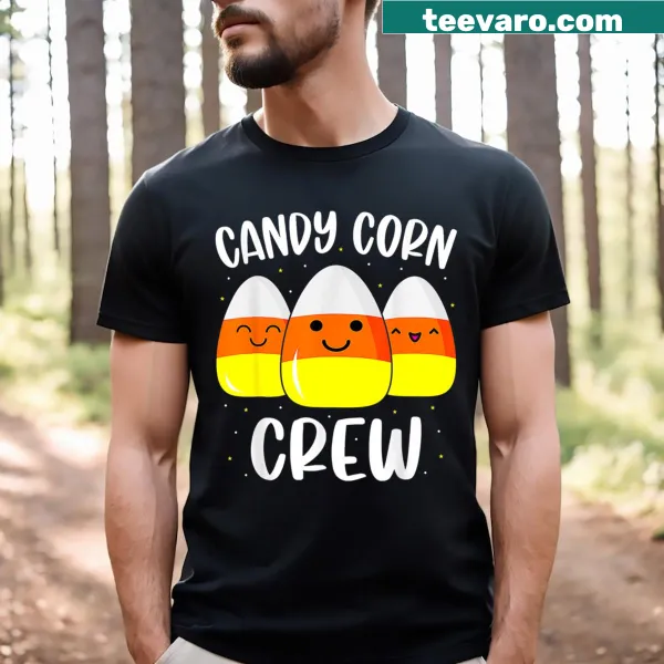 Halloween T-shirt with candy corn design and 'Candy Corn Crew' text