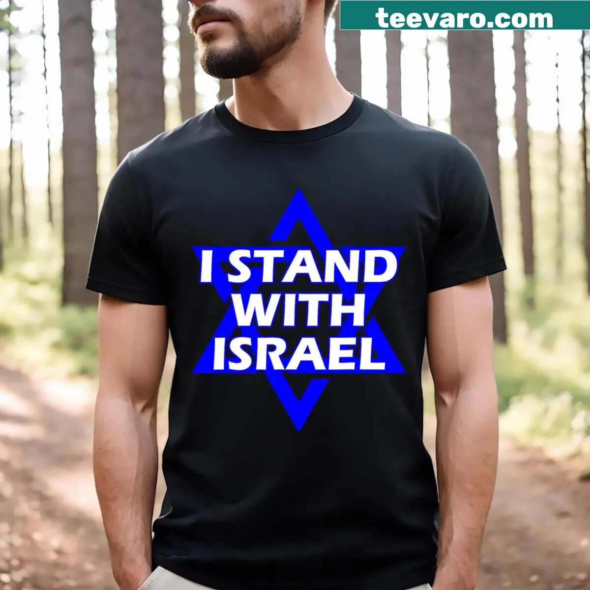 Star of David T-shirt symbolizing support for Israel — on a men's t-shirt