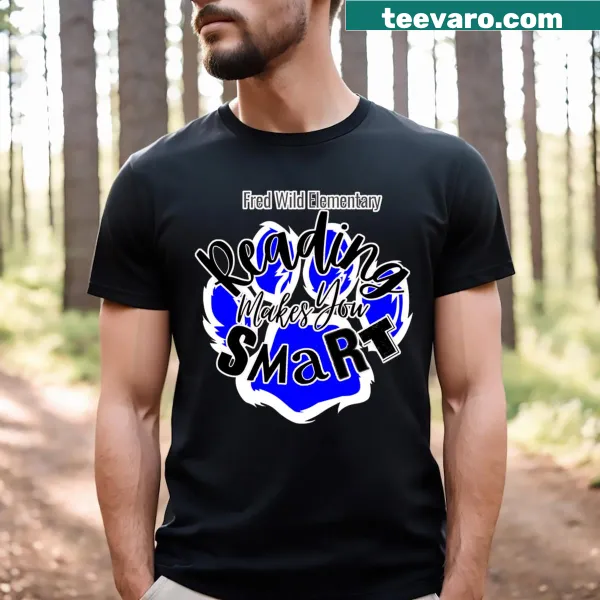 Inspirational t-shirt with 'Reading Makes You Smart' text