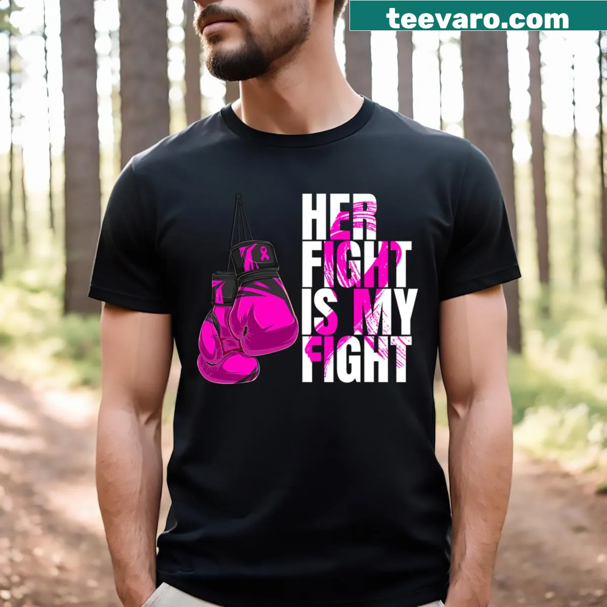 Support Squad T-shirt for husbands of breast cancer survivors — on a men's t-shirt