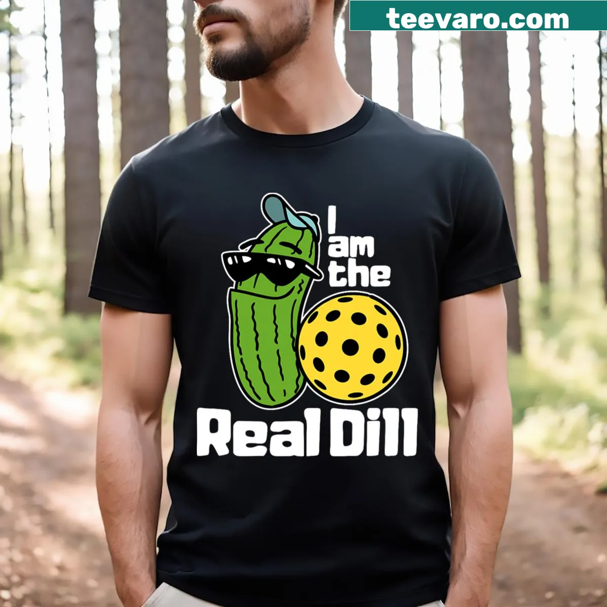 Funny T-shirt with the phrase 'I Am The Real Dill' — on a men's t-shirt