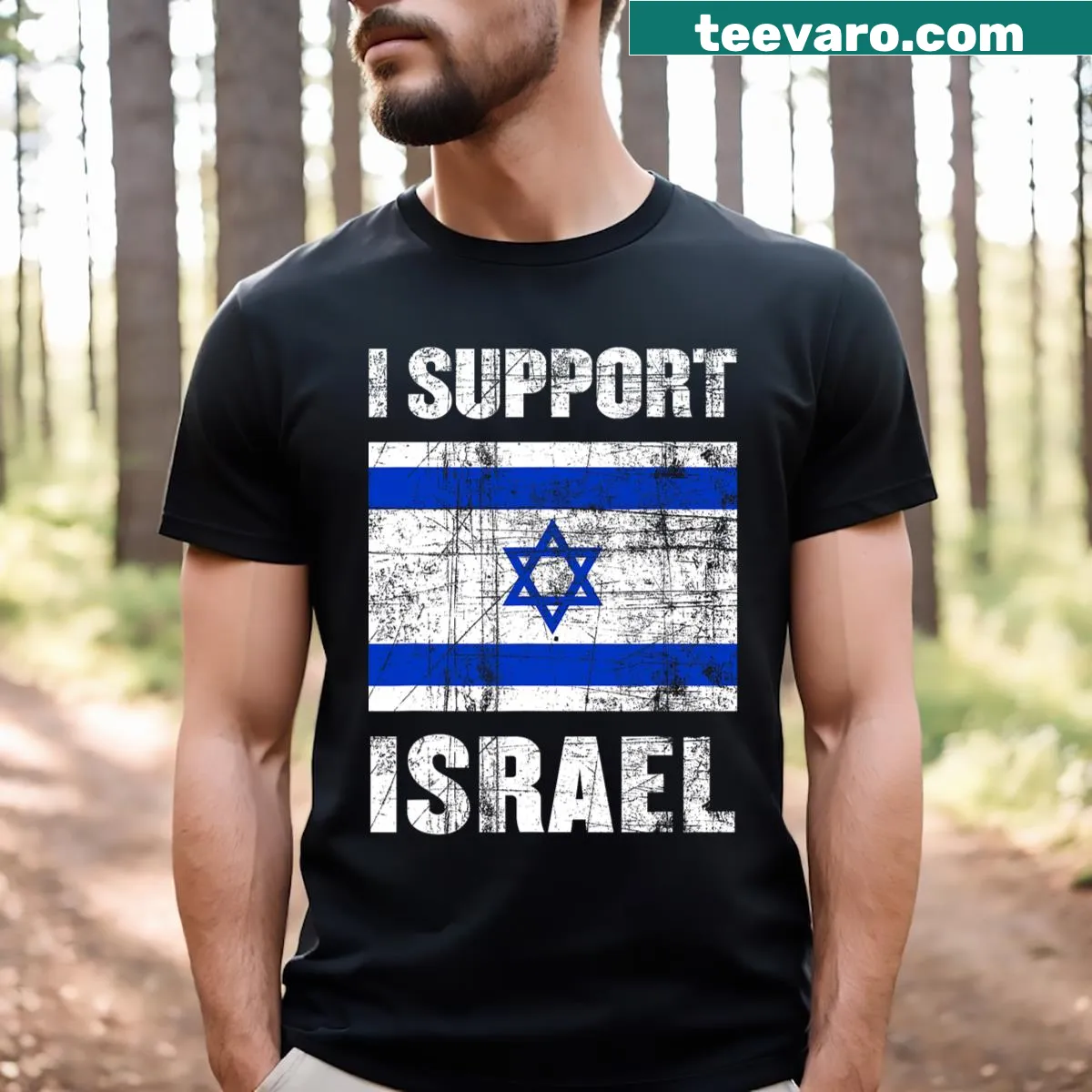 Supportive t-shirt with the text 'I Support Israel' — on a men's t-shirt