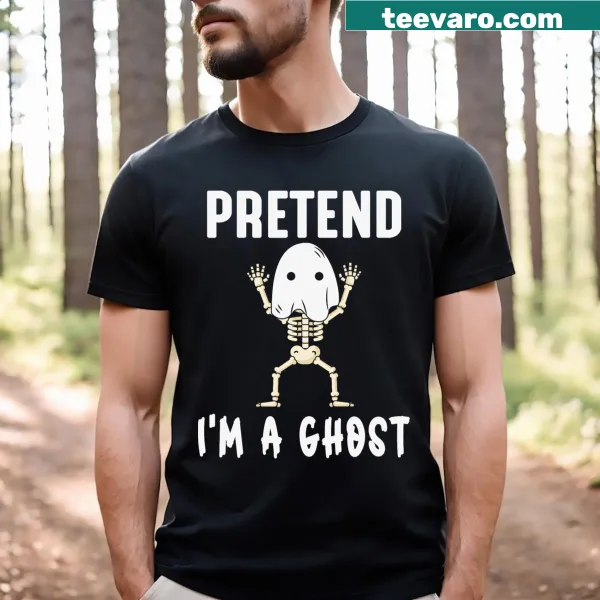 Funny Halloween shirt with 'Pretend I'm A Ghost' text for kids