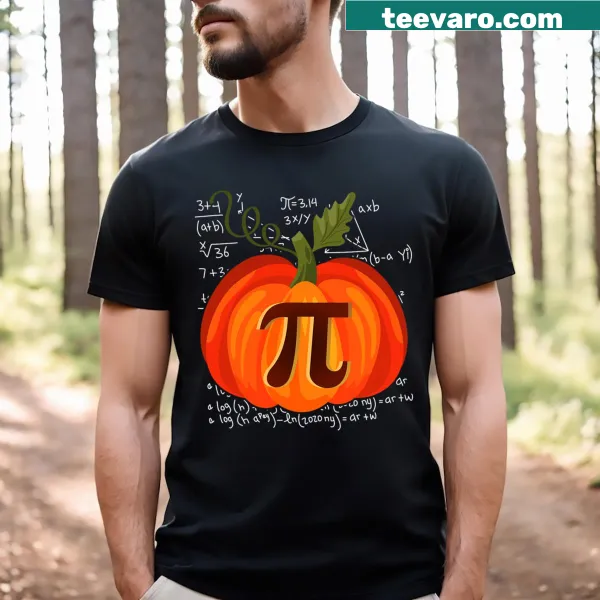 Funny shirt with 'Pumpkin Pie Math' text for Thanksgiving and Halloween