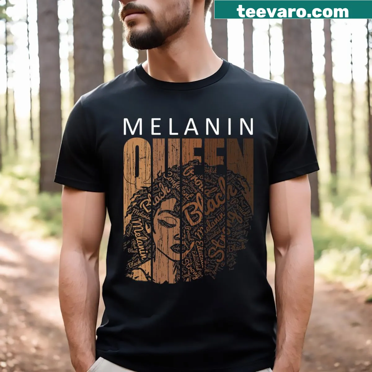 T-shirt featuring illustrations of African hairstyles celebrating black culture — on a men's t-shirt