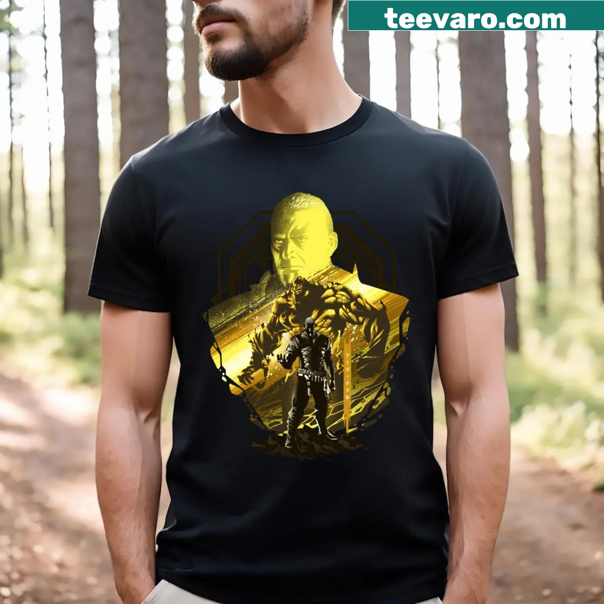 Graphic T-shirt featuring the Dominant Of Titan design — on a men's t-shirt