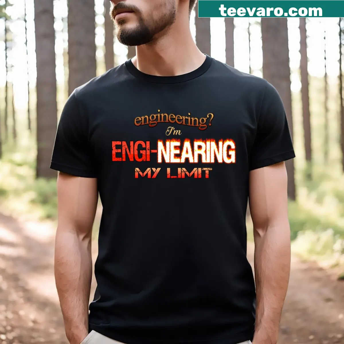 T-shirt with a funny engineering pun graphic — on a men's t-shirt