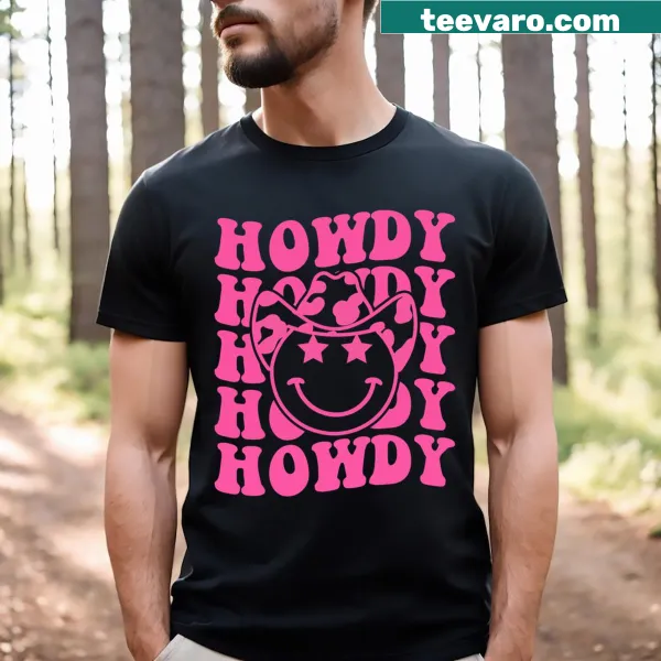 Playful country-themed T-shirt with 'Howdy' graphic