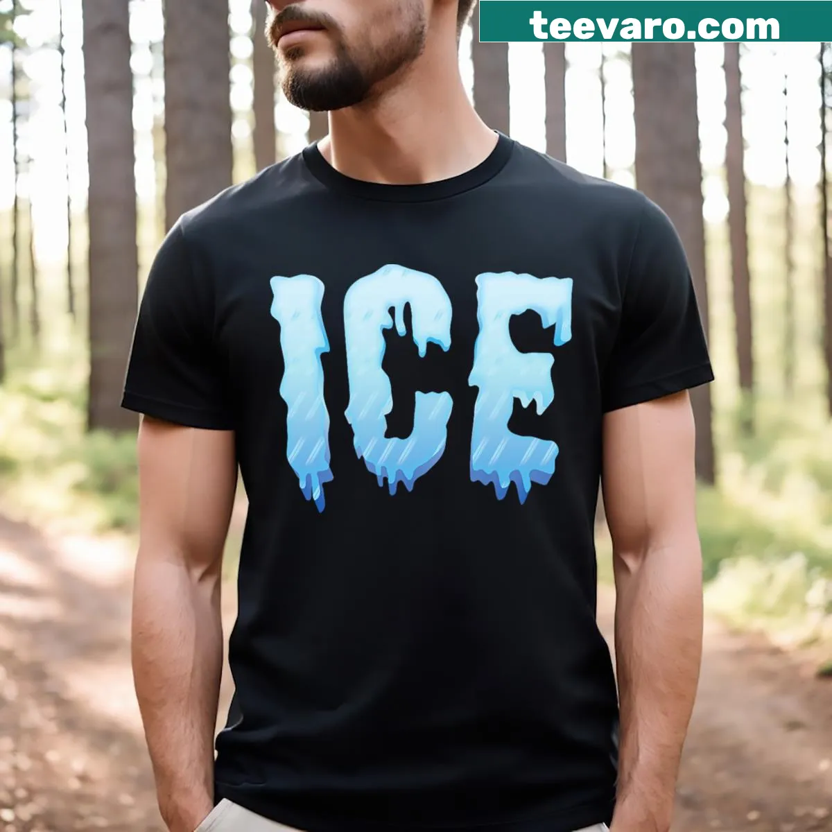 Couples Halloween t-shirts featuring matching Ice Clothing design — on a men's t-shirt