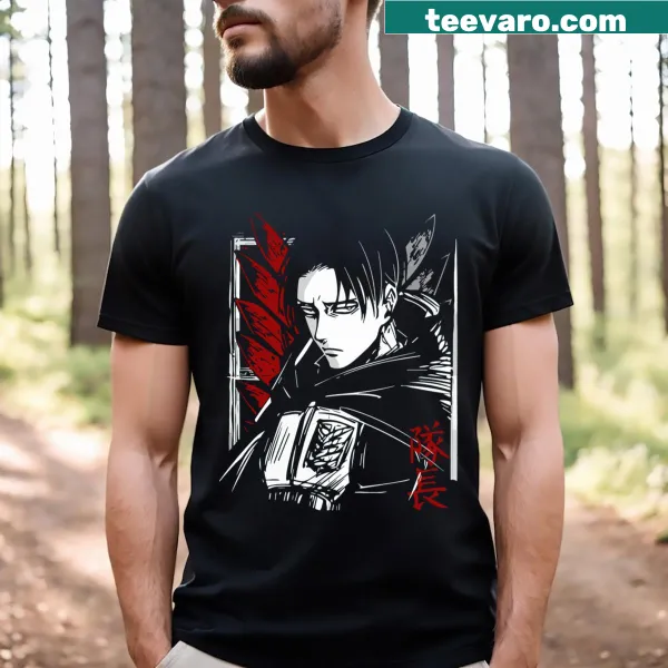 Active t-shirt featuring Levi Ackerman and themes of freedom