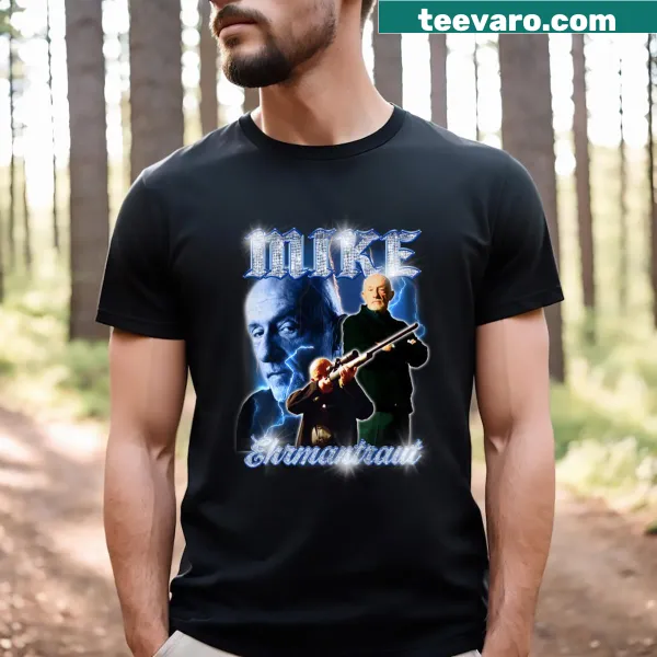 Vintage-style t-shirt featuring Mike Ehrmantraut from Breaking Bad