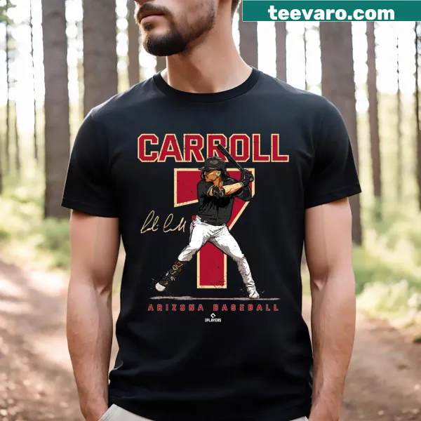 T-shirt featuring the number and portrait of Corbin Carroll from Arizona.