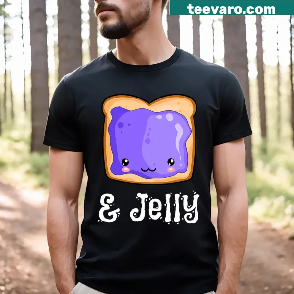 Kawaii design featuring cute peanut butter and jelly characters.