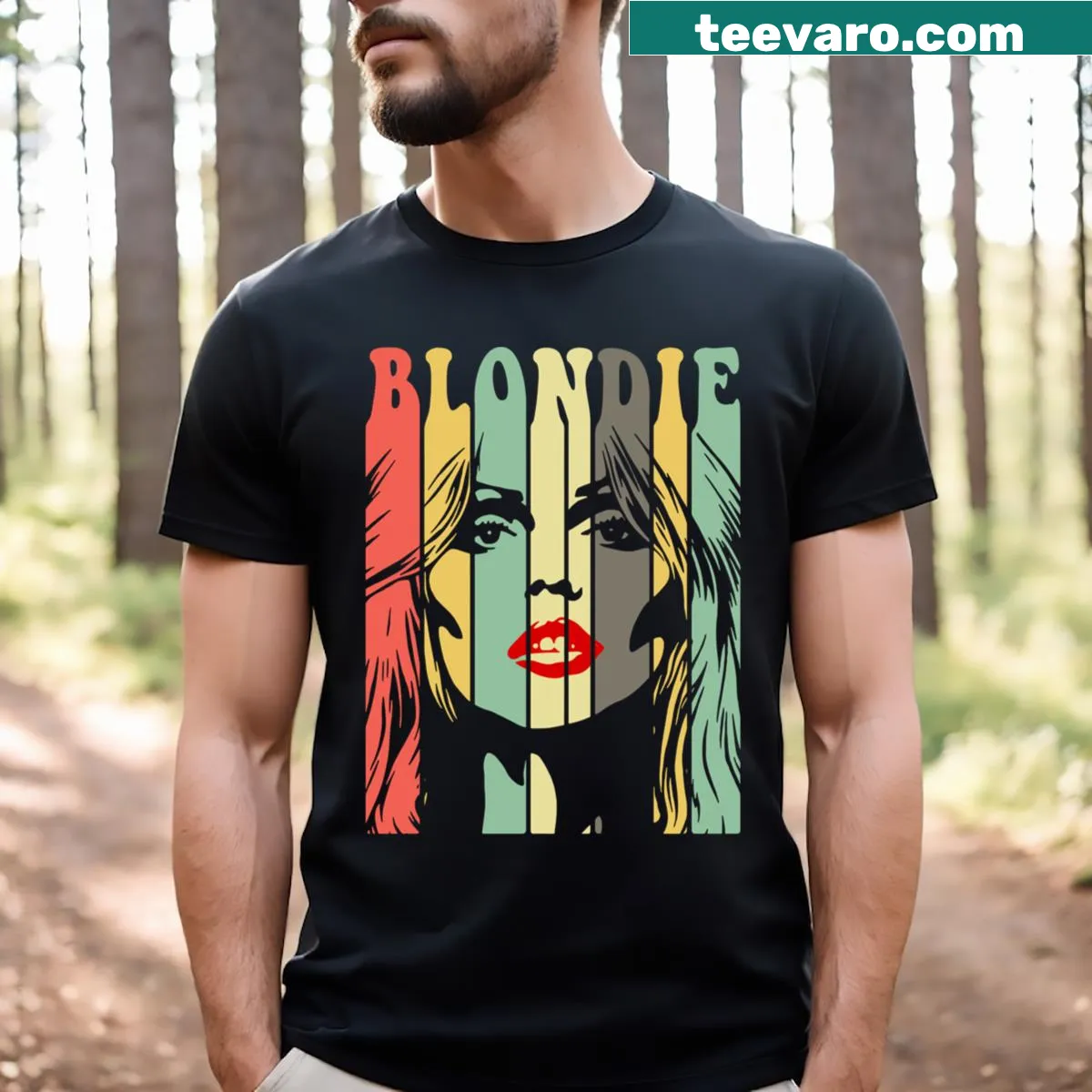 Retro punk rock shirt featuring Harry Angel art for women — on a men's t-shirt