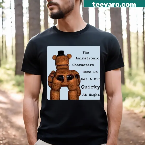 Fun cartoon animatronics design on a whimsical t-shirt