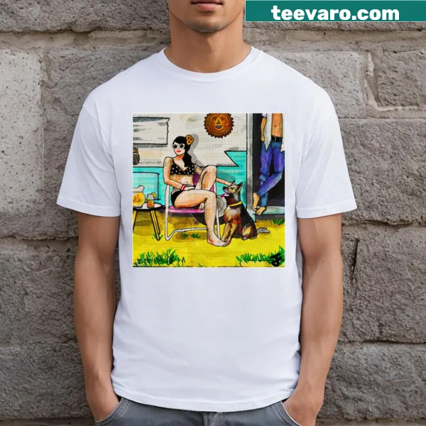 Illustration of summer scenes on a t-shirt