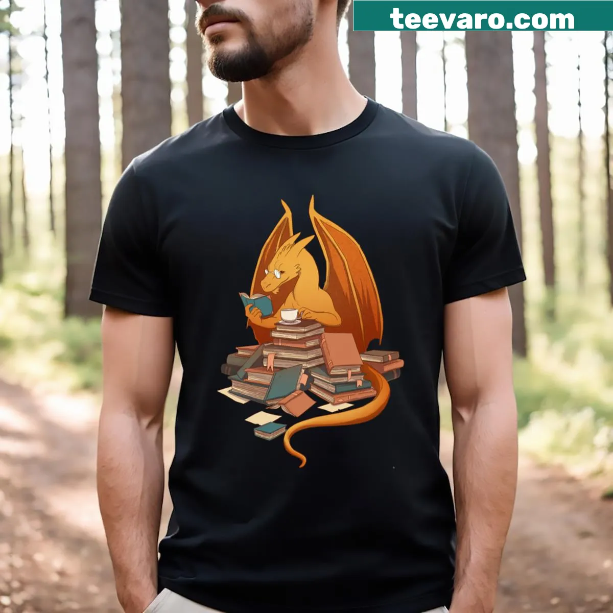 Illustrative T-shirt highlighting the love for librarians and books — on a men's t-shirt
