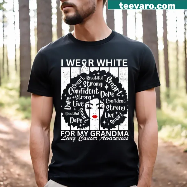 Illustrative shirt honoring a grandmother with lung cancer.