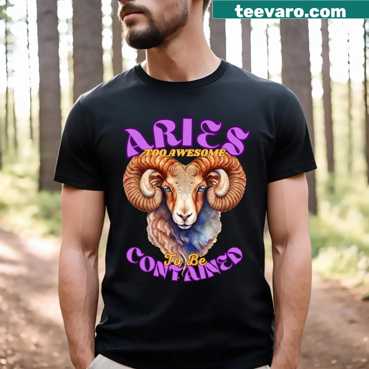 Dramatic T-shirt depicting fire and sacrifice symbolism — on a men's t-shirt