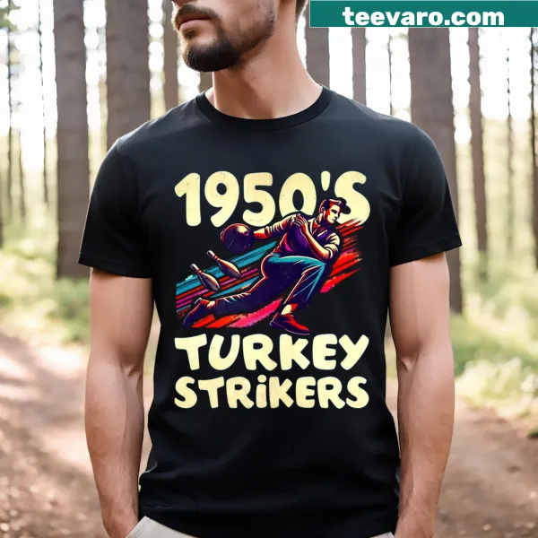 Bowling-themed shirt depicting a bowling ball in motion