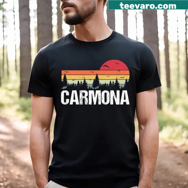 Vintage retro t-shirt featuring an evergreen sunset graphic from the eighties.