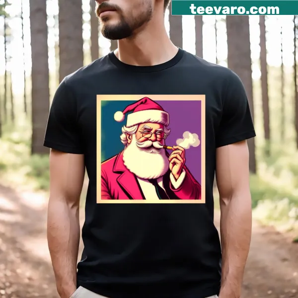 Retro Santa graphic t-shirt with a humorous twist