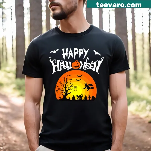 Retro Halloween t-shirt with playful graphics for kids and adults