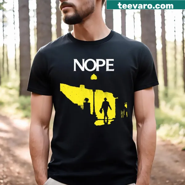 Funny horror-themed T-shirt with movie mash-up design.