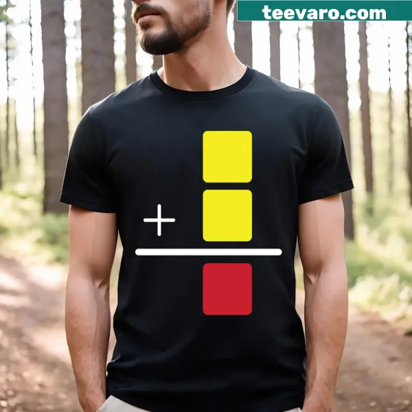 Funny soccer-themed t-shirt with referee card graphics.