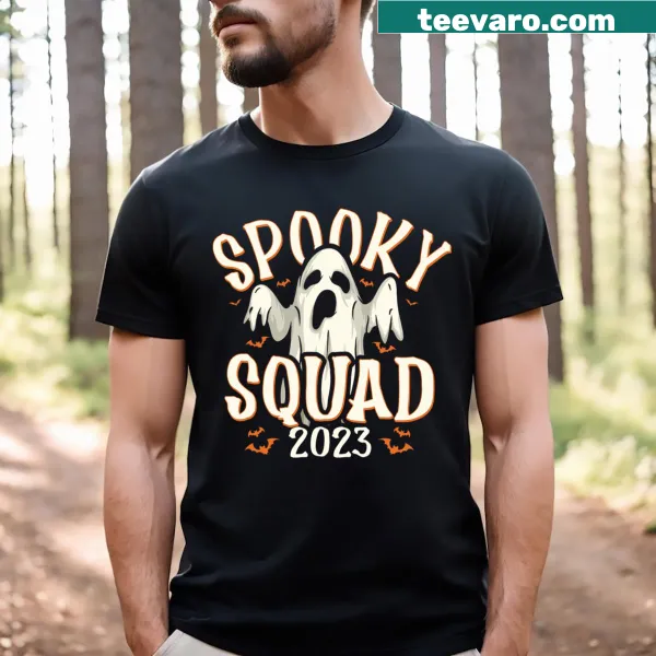 Funny Halloween T-shirt with cartoon monsters for kids