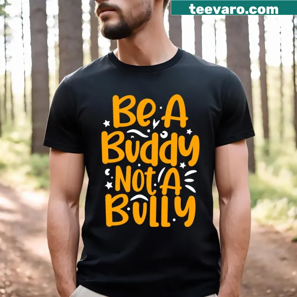 Anti-bullying message in bold orange typography