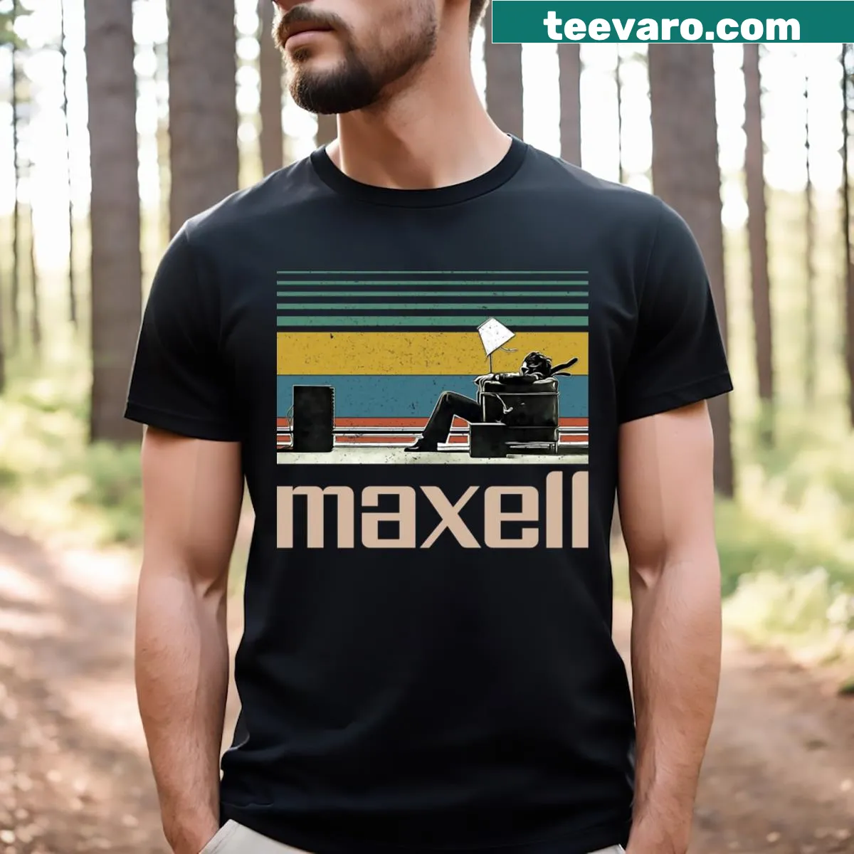 Vintage distressed t-shirt with the phrase Blown Away in retro typography — on a men's t-shirt