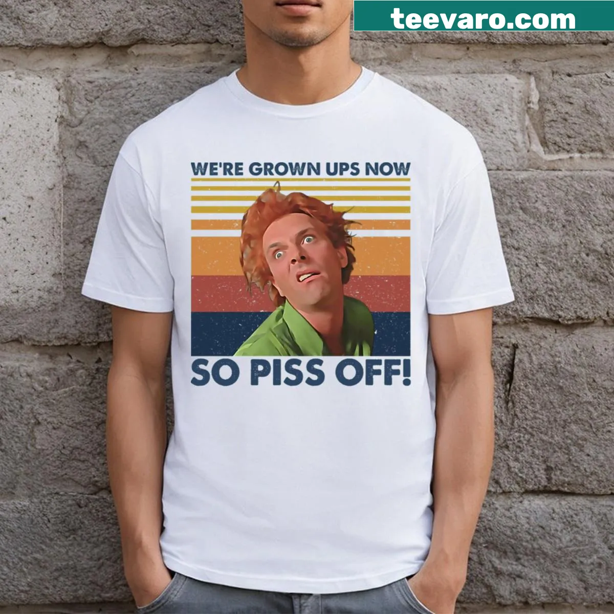 Bold text design making a humorous statement about adulthood — on a men's t-shirt
