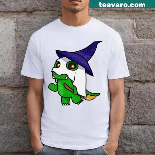 Cartoon t-shirt featuring humorous zombie dinosaurs