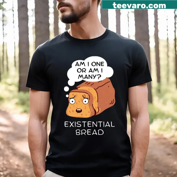 Kawaii t-shirt with cute bread characters and an existential pun