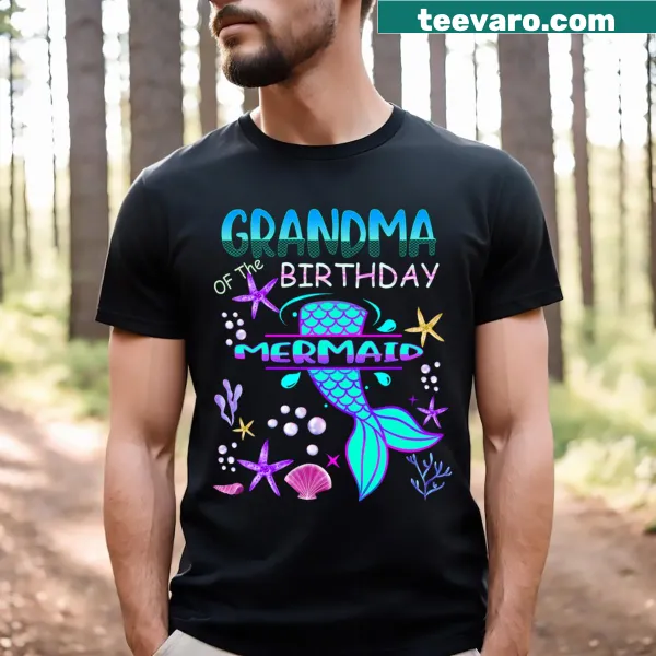 Mermaid-themed t-shirt for Grandma with playful birthday design