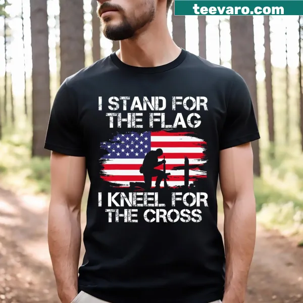 Proud typography shirt expressing faith and patriotism