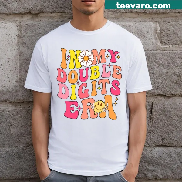 Groovy 10th birthday girl tee with fun typography