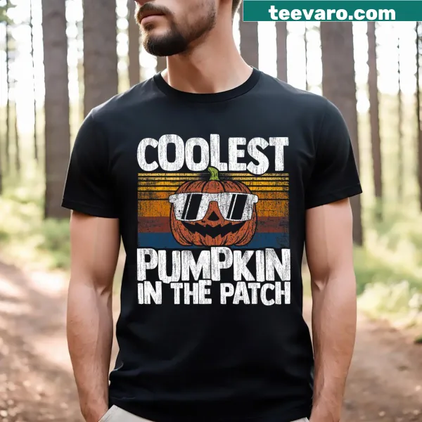 Kids tee featuring a cool pumpkin graphic for Halloween.