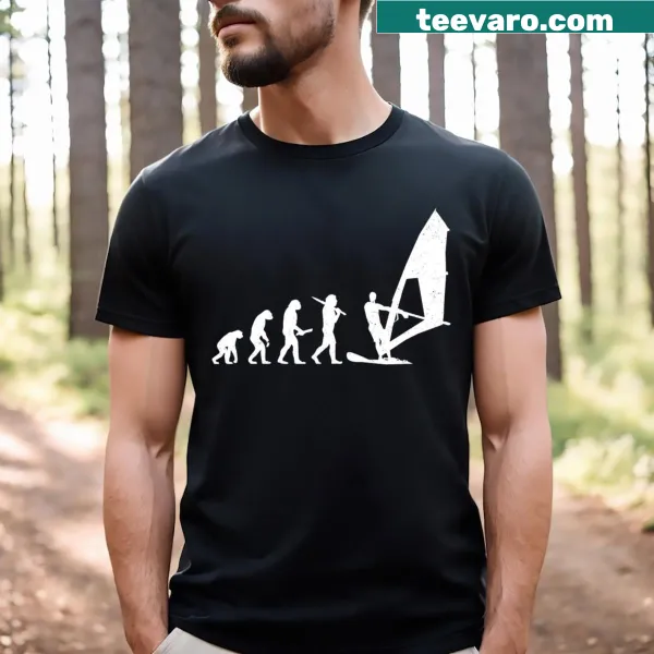 Windsurfing graphic T-shirt with an illustration of surfing
